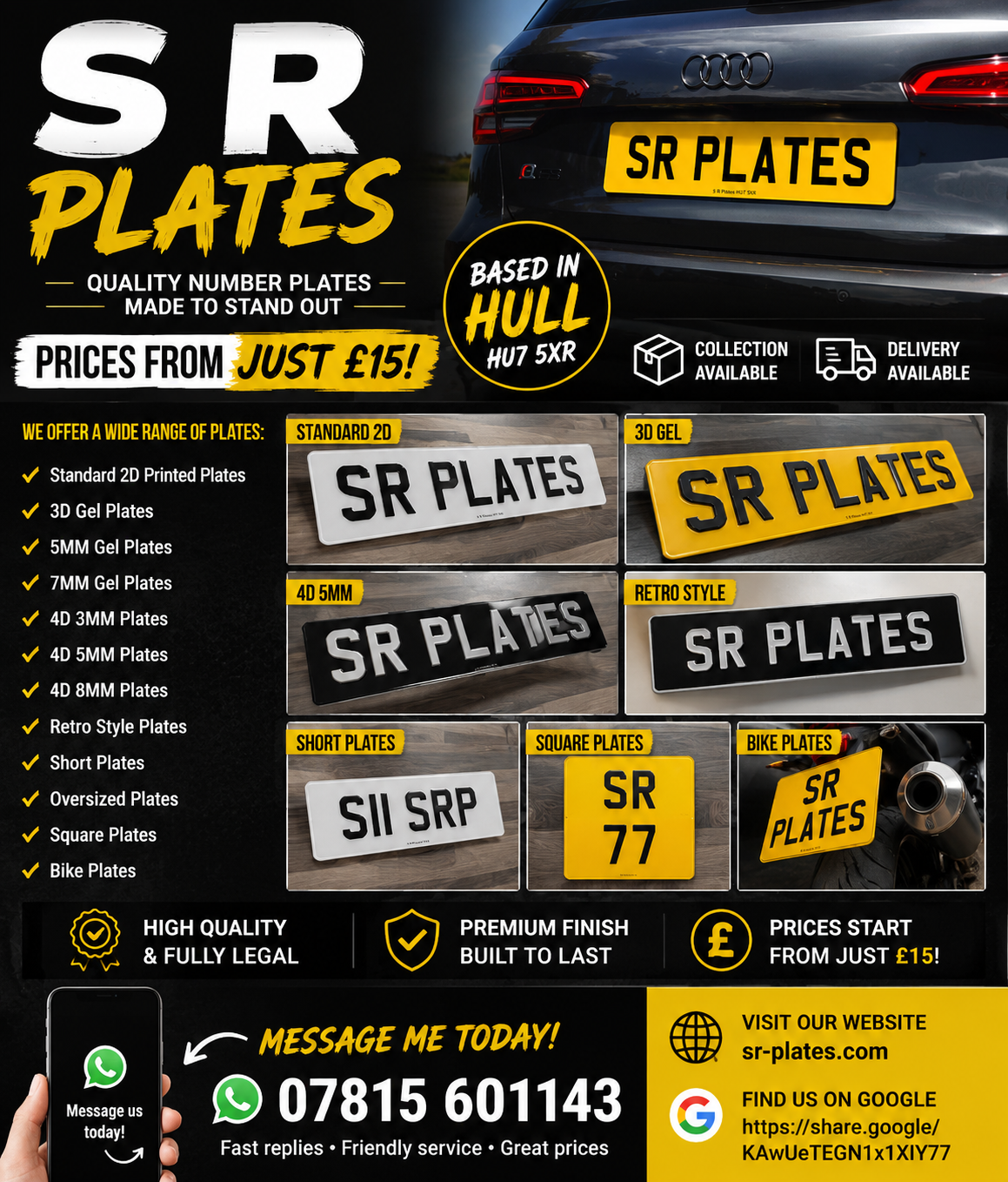 S.R PLATES examples